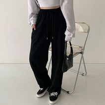 순이들 여성 컬러 스트링 와이드 & 조거 밴딩 롱 트레이닝팬츠