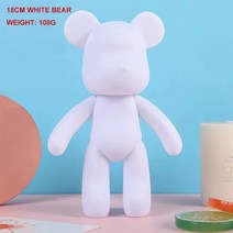 인테리어소품 유체 곰 DIY 수제 조각 격렬한 베어브릭 흰색 빈 금형 인형 장난감 데스크탑 장식 액세서리, [03] 18cm