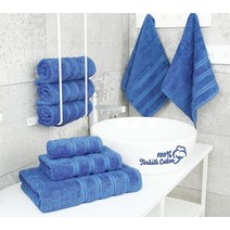 American Soft Linen 목욕 타월 35 x 70 인치 터쿼이즈 블.. 정품보장, 6 Piece Towel Set, Electric Blue