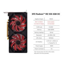 xfx radeon rx550 rx560 rx470 rx480 rx570 rx580 rx590 2gb 4gb 8gb 게임 그래픽 데스크탑 컴퓨터 비디오 카드 GPU, RX550 2GB 2팬