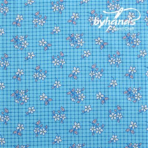 바이핸즈 꽃무늬 패치워크 패브릭 피드색 퀼트 프린트원단 - 1/2yd 대폭 4종, 14.체크플라워-블루