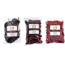 3 Pack Chile Ancho Chile Guajillo Descolado and Chile de Arbol. Dried Chile Seco Peppers. 12 Oz Tot, 1