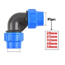 호스커플러 커넥터2025324050mm pvc pe 튜브 수돗물 분배기 플라스틱 밸브 커넥터 정원 농장 관개 물 파이, 03 Elbow_01 20mm