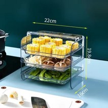 주방 수납용 샤브샤브 훠궈 플레이트 가정용 플레이팅 접시 2단 투명 트레이, 3단