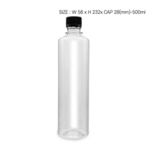 (1BOX) 일자페트병 500ml (기본캡-100개입) 담금주 효소 음료 저장 플라스틱용기, 블루