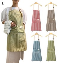 나nanr_스트라이프 린넨앞치마 2개 바리스타 넨앞치마 서빙 줄무늬 조리용 여성 요리용 줄지♥sksnfll, ♥sksnfll브라운2개