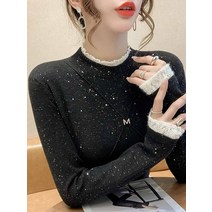 넥타이핀 바쿠센 반폴라 긴소매 여성 겨울 가을 스타일리쉬 슬림 풀오버 후드 이너웨어 2947130958