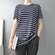 여름 반팔 엄마티 스트라이프 줄무늬티셔츠 단가라 77 88사이즈 빅사이즈 실내복