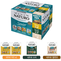 내추로 프리미엄 습식사료 시니어 버라이어티 400gX4개+소세지3p 콤보팩