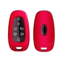 R RUIYA Key Fob 커버 케이스 프로텍터 20202022 현대 투싼 NX4/산타 크루즈/이오니크 5/산타페 TM/ 소나타 DN8/스타리아/ 넥소 TPU 쉘 홀더 원격 키포, Red