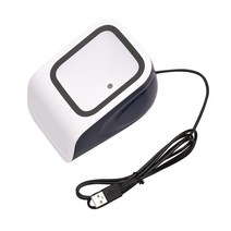 1D QR 데스크탑 바코드 스캐너 플랫폼 핸즈프리 USB 유선 리더 플러그 앤 윈도우 안드로이드와 호환 가능, 01 WHITE