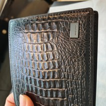 [marieclaire]소가죽 악어무늬 남성용 반지갑 블랙 421BK