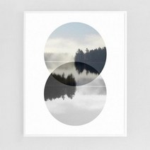 두 동그라미(알루미늄 메탈 액자/4컬러).캔버스뮤지엄(무료배송), B