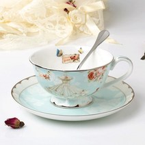 애프터눈 티 세트 호텔 찻잔 브런치 디저트 접시YeFine 도자기 오후 홍차 컵과 접시 세트 Drinkware 커피, 03 B