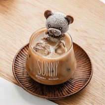 곰돌이 아이스 메이커 얼음틀 2개 실리콘 홈카페 아이스트레이추천 몰드 아이스얼음틀 아이스큐브틀 큐브, 강아지