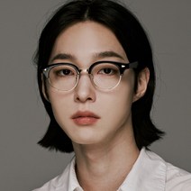 하루홀릭 동그란 오버사이즈 빈티지 레트로 복고 메탈 콤비 투명 반뿔테 블루라이트 차단 하금테안경