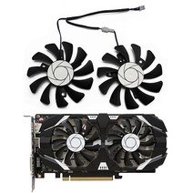 CCBBAA HA8010H12FZ 75MM 2핀 GTX1050Ti GPU 쿨러 듀얼 팬 MSI 지포스 GTX 1050Ti GTX1050Ti4GTOC 그래픽 카드 쿨링용