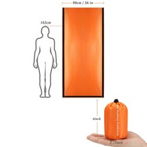 비비색 1인용 텐트 백팩킹 비박텐트 2인용텐트 야외 생활 Bivy 비상 침낭 열 보온 방수 마일 라 응급 처치, 01 주황색