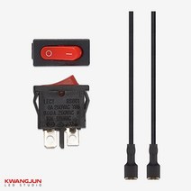 광전 12v 2단 슬림 사각스위치 매립형 베선타입 시소 락커 레드 토글스위치