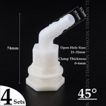 물탱크피팅 4세트 1/2 "ABS 물 탱크 커넥터 수족관 물고기 콘센트 조인트 버킷 어댑터 드레인 파이프, 03 45 Degree Set
