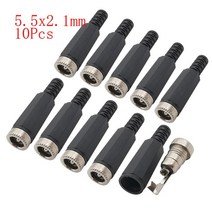 10Pcs DC 커넥터 5 5x2 1mm 3 5x1 3mm 전원 플러그 수 암 잭 소켓 너트 패널 마운트 어댑터 2 1, Type P 10Pcs