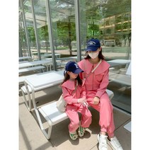 엄마와딸 패션 패밀리룩 바비 넥 트레이닝복 투피스 세트
