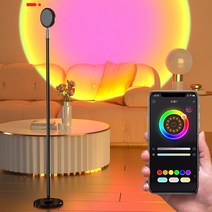 틱톡조명 유튜브 라이브 릴스촬영 조명 RGB 원격제어 촬영용, 선셋라이트+동력전달헤드(8W+APP제어)