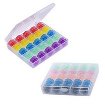 iSuperb Bobbins 50 Pieces Plastic Sewing Machine Bobbins Multicolor Bobbin Spool with 2 Pack Transpa, 1, 50 Pieces Bobbins