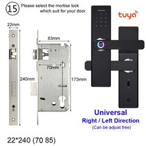 현관문번호키 RAYKUBE Wifi 전자 도어 잠금 치 Tuya APP 원격/생체 인식 지문/스마트 카드/암호/키 잠금 해제 FG5 Plus, 22 7085