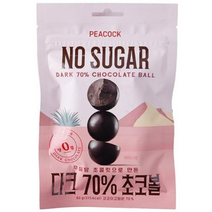 [피코크] 무설탕 다크70% 초코볼 60g, 4개