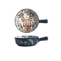 BLOWFISH FUGU 북유럽 캐릭터 손잡이 그릇 라면 그릇냉면 그릇 세트/도자기 손잡이 그릇, 미록