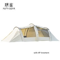 캠핑 Astagear-최신 6-8 인용 글램핑 코튼 터널 텐트 코튼/실리콘 대형 야외 캠핑 팀 및 가족용 스토브, 04 TC Full set