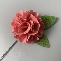 카네이션 브로치 부토니에 코사지 핑크 레드 골드