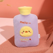 도림 동물 보온 물주머니 핫팩 찜질팩, 퍼플 500mL