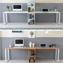 하룬 중앙 책꽂이 2단 칸막이 2인책상 2200 고등학생, 오크