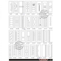 192 피스 도어 장식 디자인 드로잉 벡터 다이어그램 DXF EPS CDR 형식 cnc 절단 조각용, Design File For CNC