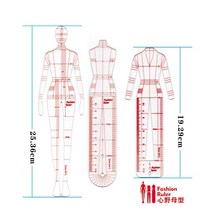 패션 디자인 디자이너 눈금자 인체자 의상 도식화 자 의상학과 샘플 작업 지시서, 디자인 룰러 세트 L