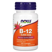 나우푸드 비타민B12 효능 5000mcg 60정, 1+1