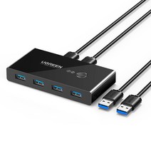 [컴퓨터외부스위치] 유그린 USB3.0 KVM 스위치 4포트 멀티허브, US216-30768