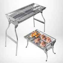 (소) 야외용 바베큐그릴 숯불 화로 화로대 석쇠 캠핑 차박 휴대용 고기굽는 그릴 접이식