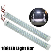 면발광 led바 캠핑전구 식빵등12V 108LED 자동차 인테리어 라이트 스트립 바 램프 밴 버스 캐러밴 On/Off, 한개옵션1, 한개옵션0