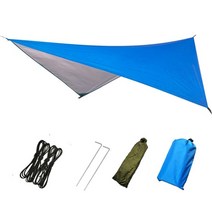 hammock rain fly tent tarp 방수 방풍 캠핑 대피소 sunshade 휴대용 비치 태양 대피소 캠핑 텐트, 230x140cm, 푸른