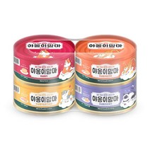 야옹이 맘마 그레인프리 고양이 수분 보충 습식 캔 간식, 흰살참치 연어 닭가슴살 멸치 160g 4종혼합x12개