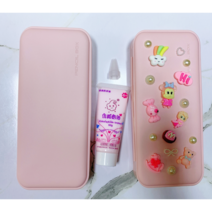 데코덴 파츠 필통 꾸미기 세트 필통 만들기 DIY 키트 1, 핑크 원 디자인