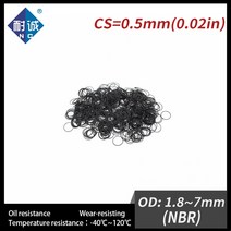 고무오링 20 개/몫 고무 블랙 NBR CS 0.5mm 두께 OD1.8/2.5/2.8/3/3.5/4/4.5/5/7mm ORing 가스켓 시계 방수 니트릴 고무 oring, [09] 7x6x05mm