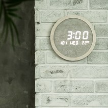 문라이트 원형 인테리어 LED 디지털 날짜 요일 온도 벽걸이 시계 오피스텔 원룸 안방 전자 벽시계 추천, 화이트오크