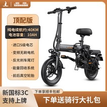 초경량 전기자전거 접이식 팻바이크 전동 폴딩 장거리 바이크 출퇴근용 라이딩 배달용 로드, 48V, 20AH, 【프리미엄】- 40km