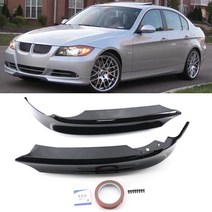 벤츠 범버 범퍼 수리 호환 광택 블랙 범퍼 사이드 스플리터 커버 립 안개 램프 에어 벤트 스포일러 윙렛 플, 한개옵션0