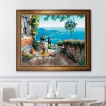 수재샵 테라스의 오후 (라운드 2.8mm 3D 가로 50cm X 세로 40cm) 보석십자수