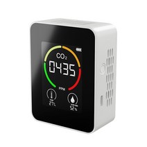 가스경보기 스마트 디지털 대기질 모니터 CO2 측정기 다기능 온도 습도 검출기, 02 White